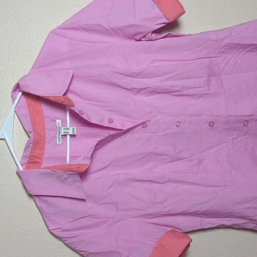 Isaac Mizrahi Pink and Coral Midi Cotton Dress - Picture 4 of 8